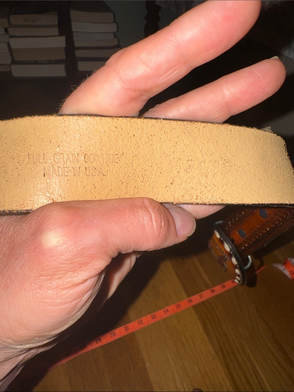 Source Unknown Brown Leather Belt with Western Rattlesnake Buckle - Picture 2 of 3